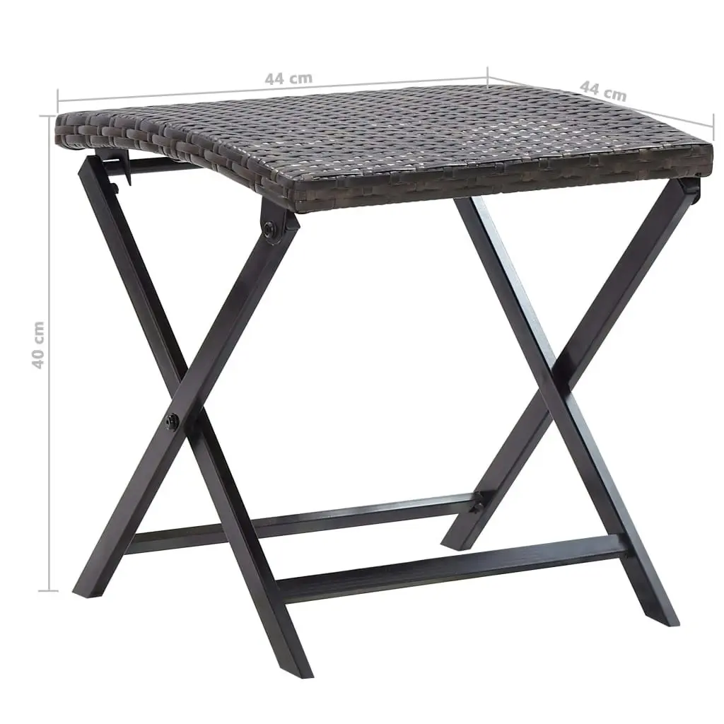 Folding Stool Poly Rattan Brown 45772