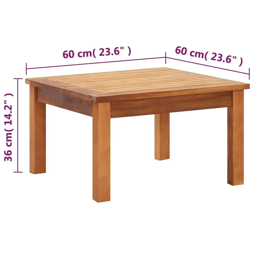 Garden Coffee Table 60x60x36 cm Solid Acacia Wood 46004