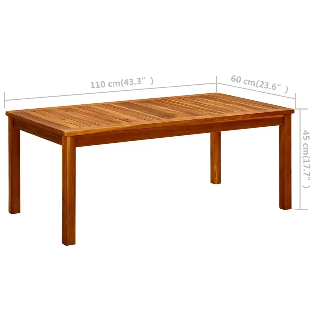 Garden Coffee Table 110x60x45 cm Solid Acacia Wood 316401