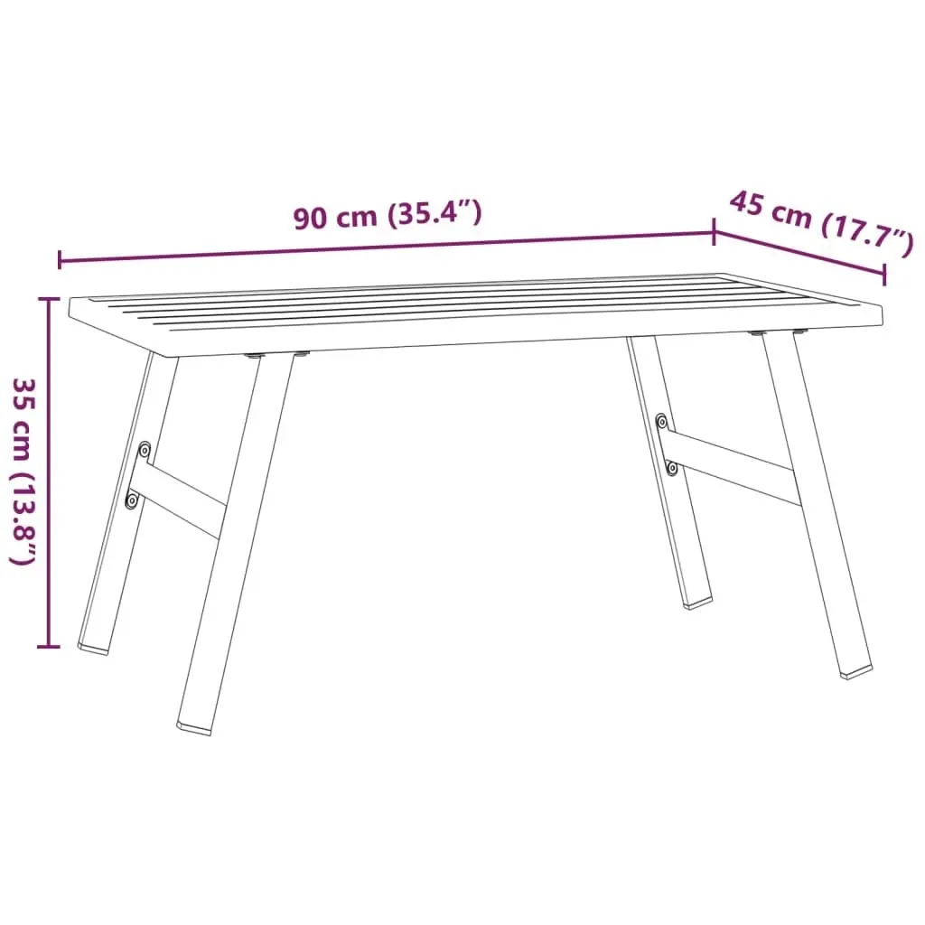 Garden Coffee Table Black 90x45x35 cm Powder-coated Steel 4008106