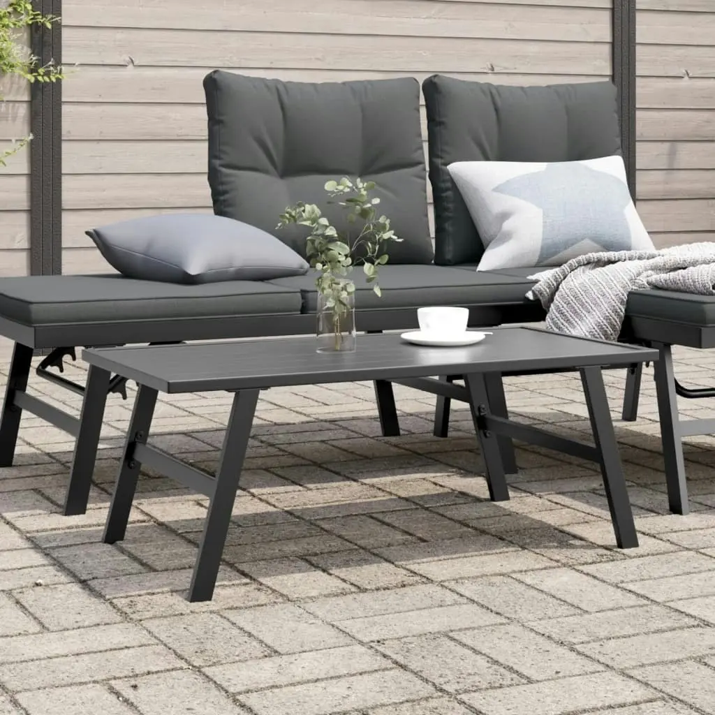 Garden Coffee Table Black 90x45x35 cm Powder-coated Steel 4008106