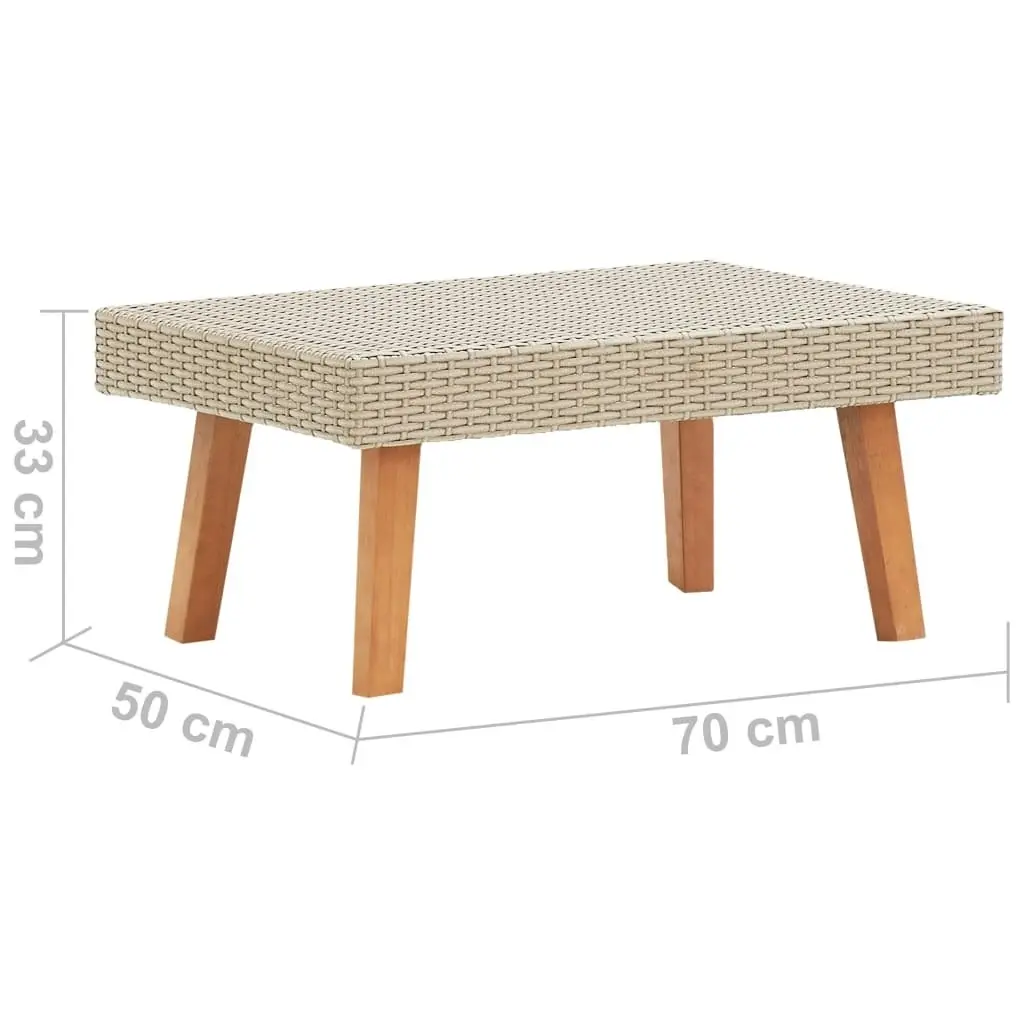 Garden Coffee Table Poly Rattan Beige 310221