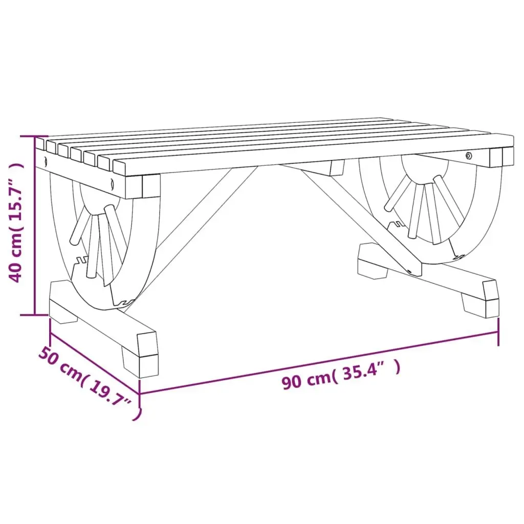 Garden Coffee Table 90x50x40 cm Solid Wood Fir 365107