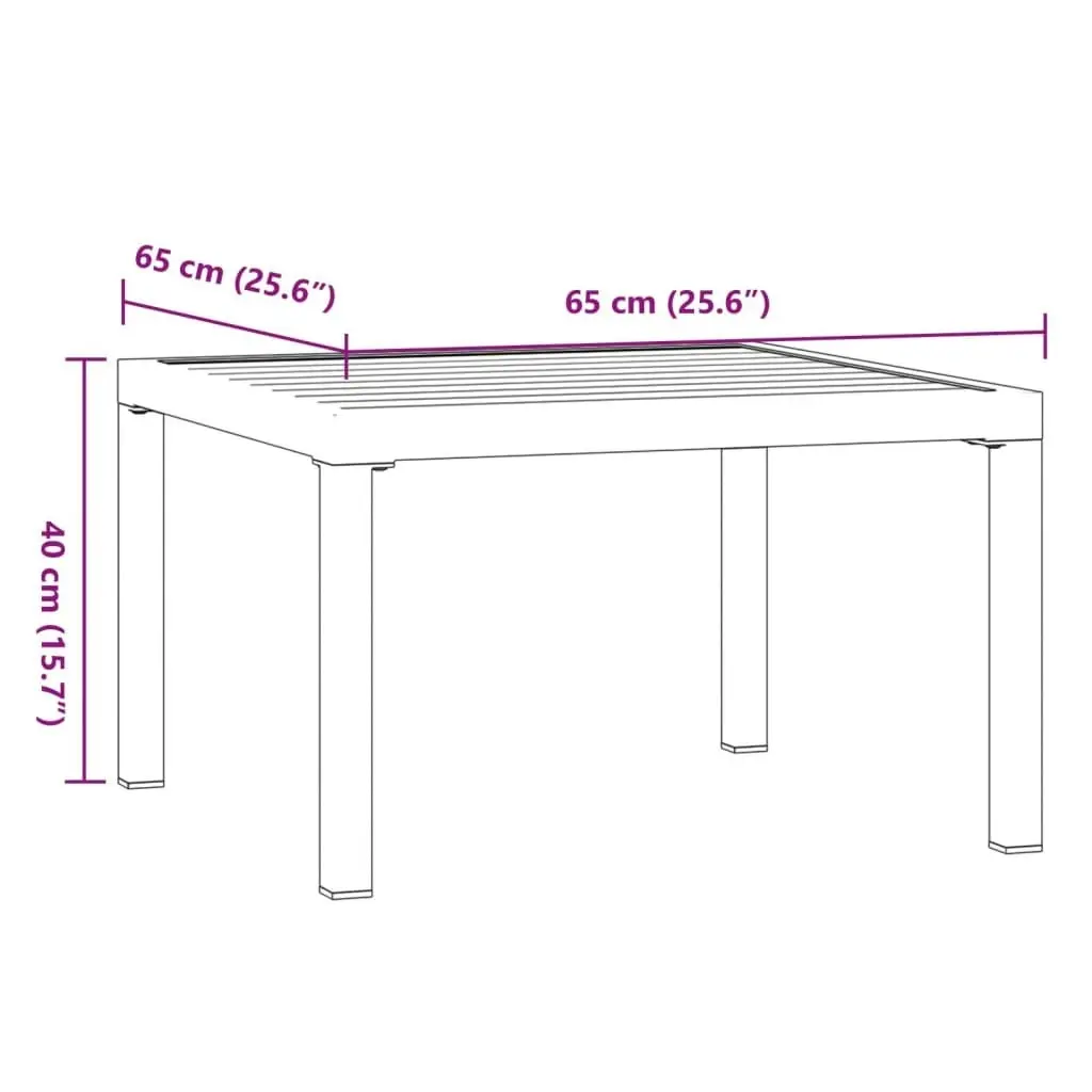 Garden Coffee Table Black 65x65x40 cm Aluminium 4008573