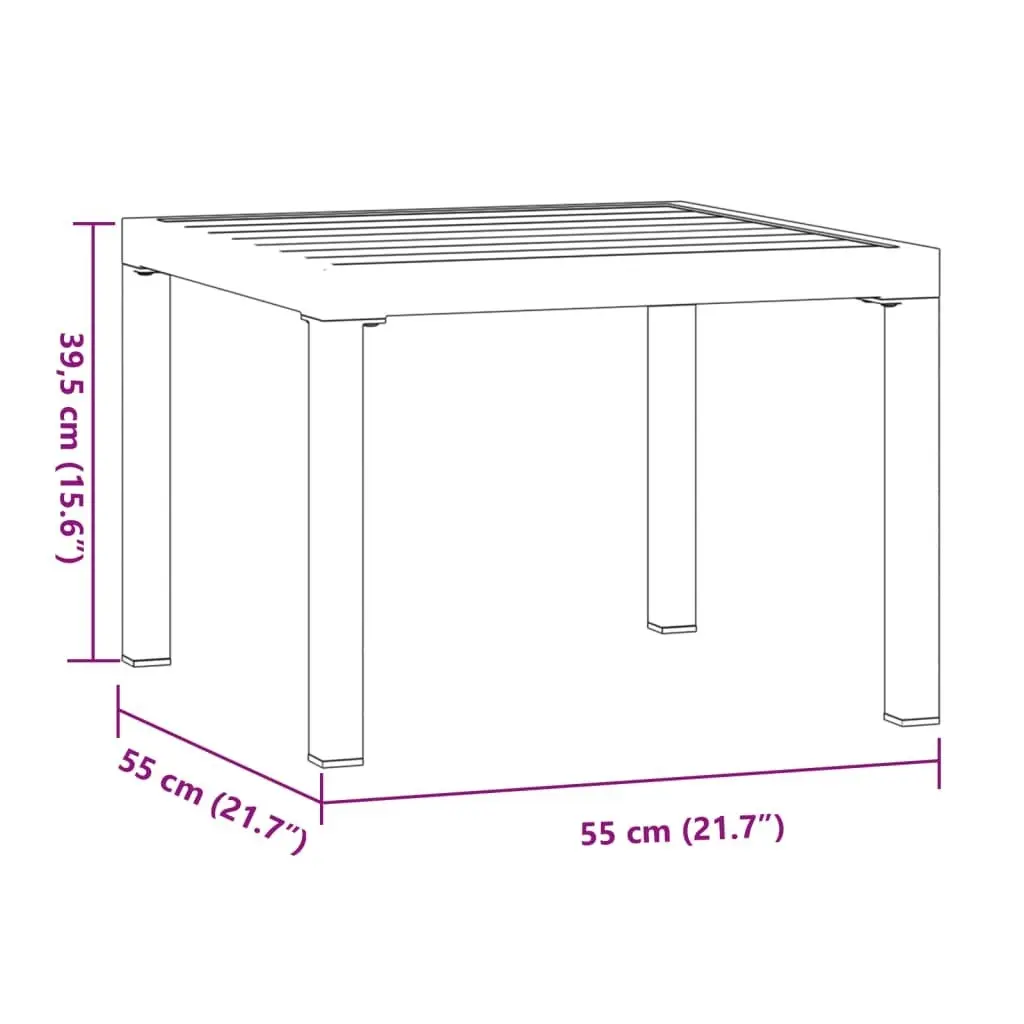 Garden Coffee Table Black 55x55x39.5 cm Powder-coated Steel 4008568