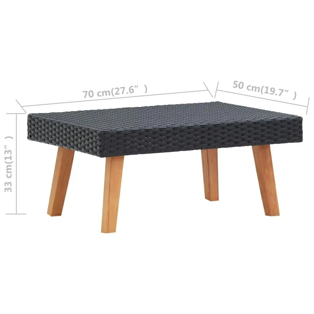 Garden Coffee Table Poly Rattan Black 310222