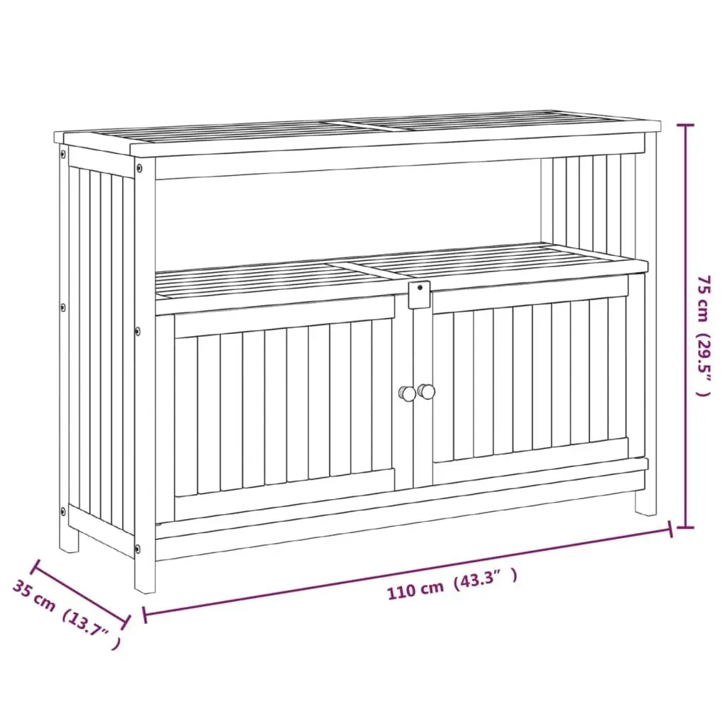 Garden Console Table 110x35x75 cm Solid Wood Acacia 319697