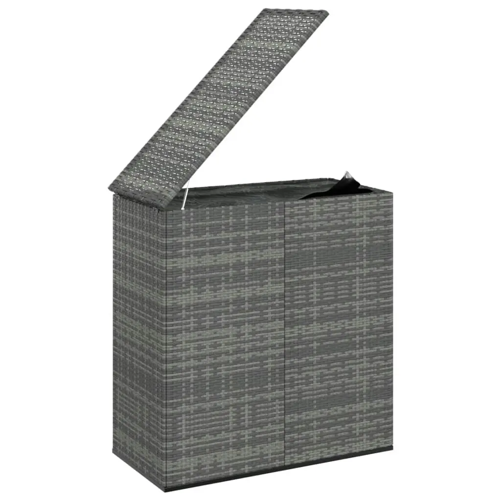 Garden Cushion Box PE Rattan 100x49x103.5 cm Grey 317225