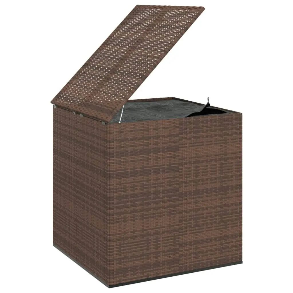 Garden Cushion Box PE Rattan 100x97.5x104 cm Brown 317227