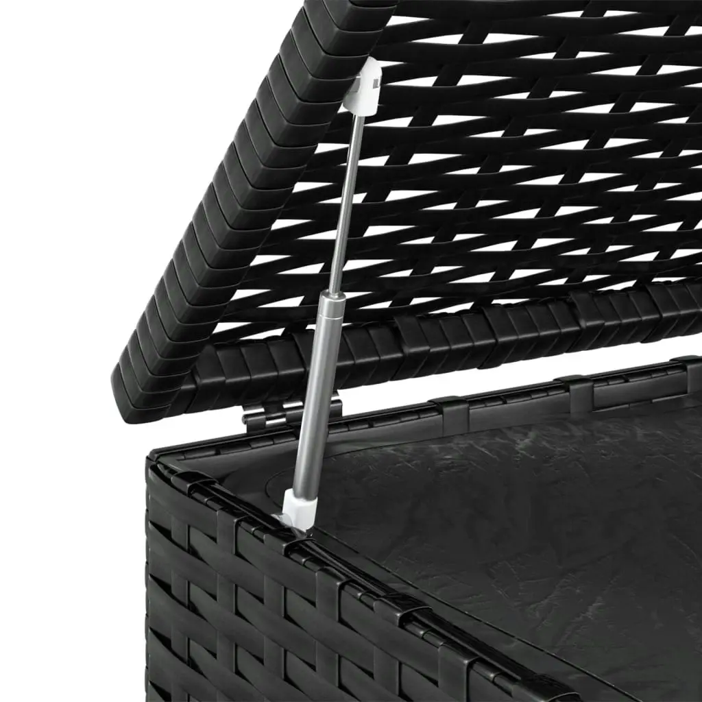 Garden Cushion Box PE Rattan 100x49x103.5 cm Black 317223