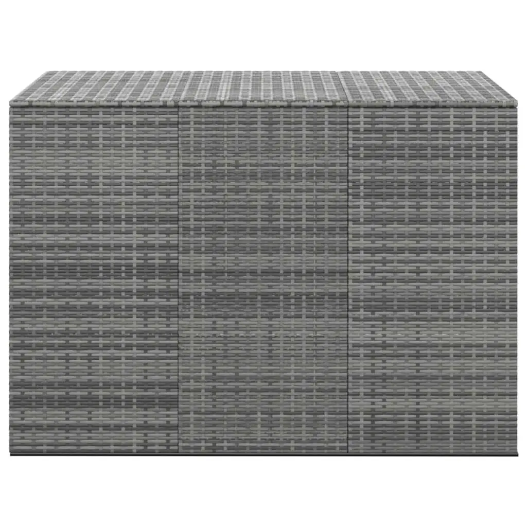 Garden Cushion Box PE Rattan 145x100x103 cm Grey 317231