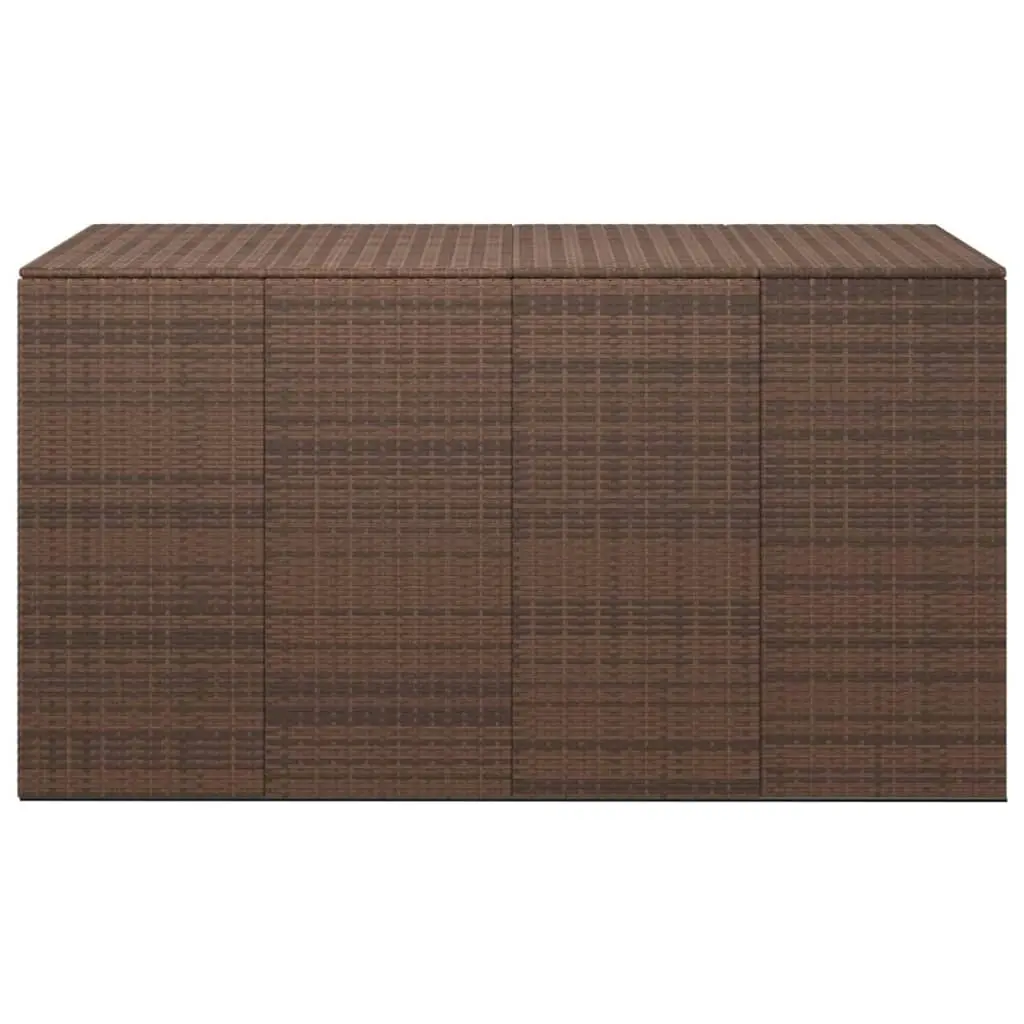 Garden Cushion Box PE Rattan 194x100x103 cm Brown 317233