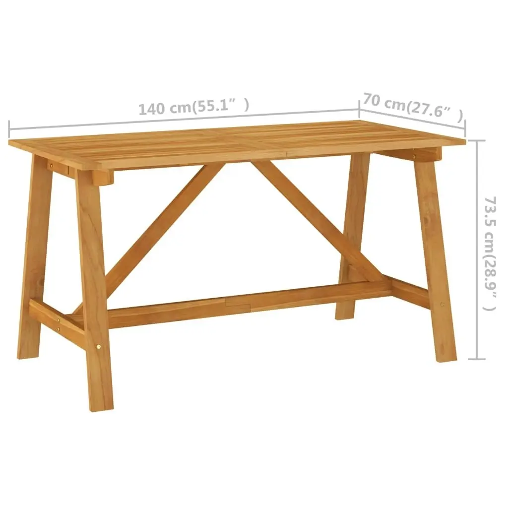 Garden Dining Table 140x70x73.5 cm Solid Acacia Wood 312406