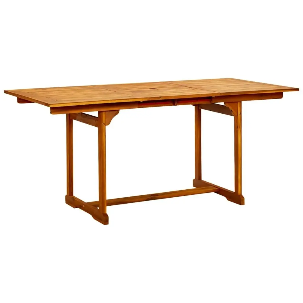 Garden Dining Table (120-170)x80x75 cm Solid Acacia Wood 316568