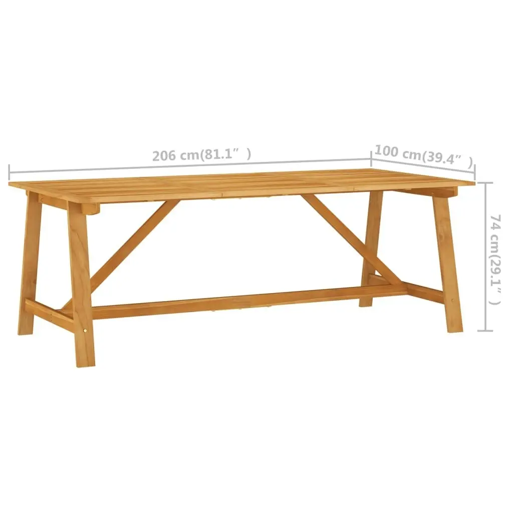 Garden Dining Table 206x100x74 cm Solid Acacia Wood 312407