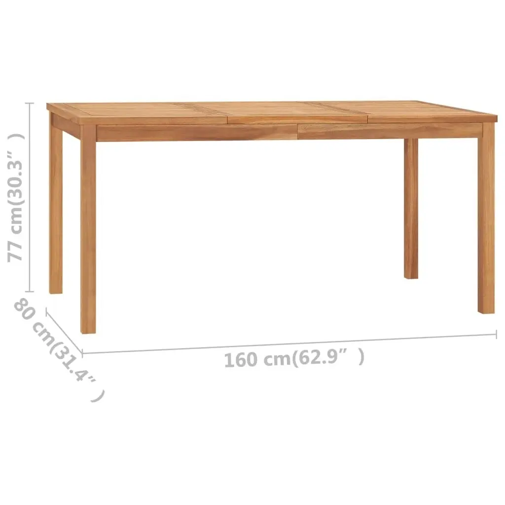 Garden Dining Table 160x80x77 cm Solid Teak Wood 315620