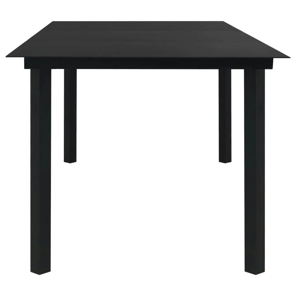 Garden Dining Table Black 190x90x74 cm Steel and Glass 312163