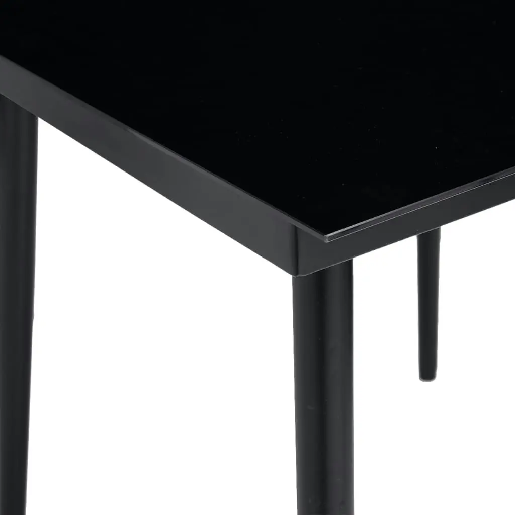 Garden Dining Table Black 80x80x74 cm Steel and Glass 318749