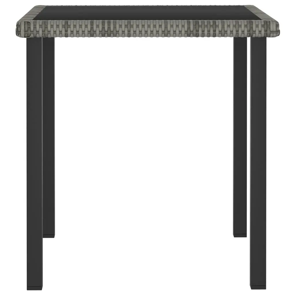 Garden Dining Table Grey 70x70x73 cm Poly Rattan 315117