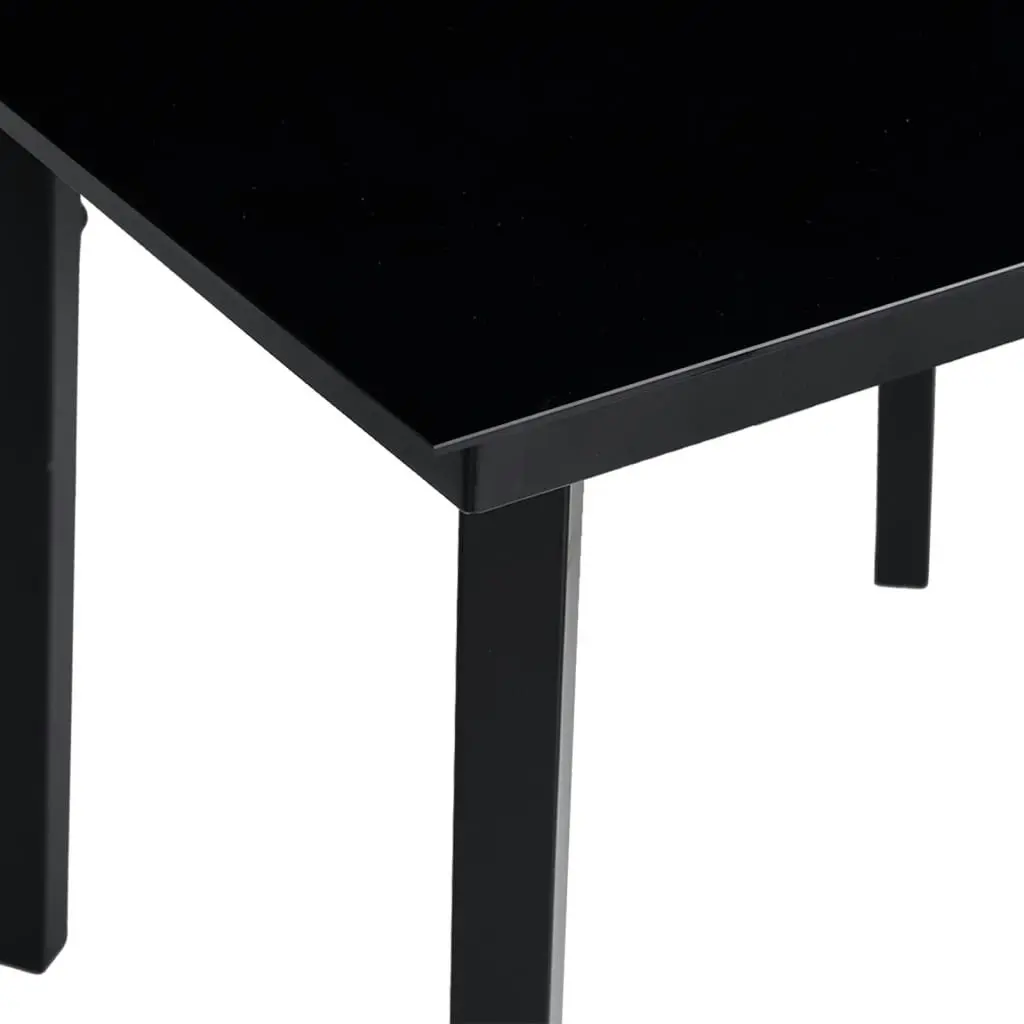 Garden Dining Table Black 80x80x74 cm Steel and Glass 318746