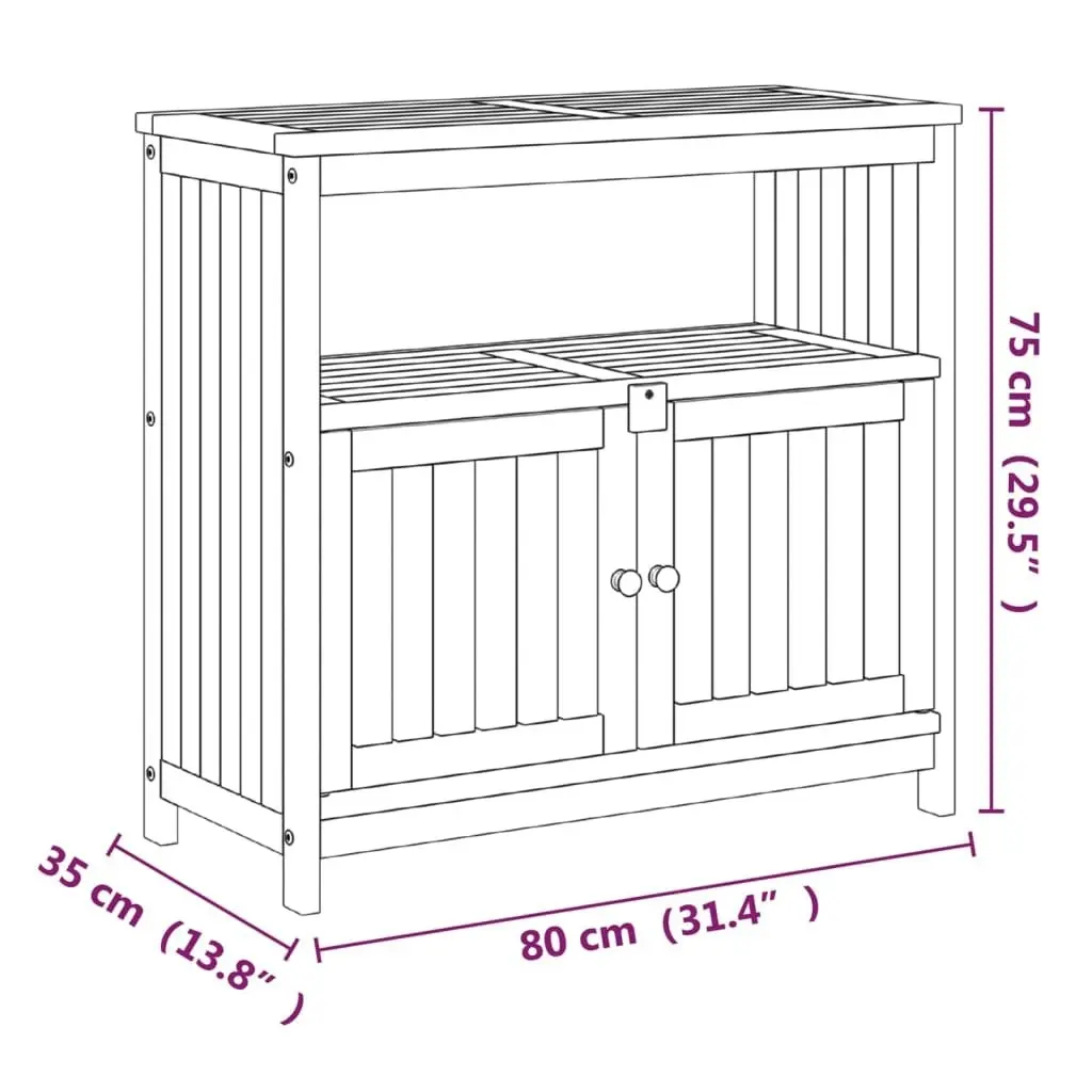 Garden Console Table 80x35x75 cm Solid Wood Acacia 319696