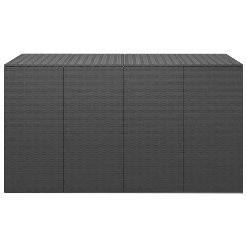 Garden Cushion Box PE Rattan 194x100x103 cm Black 317232