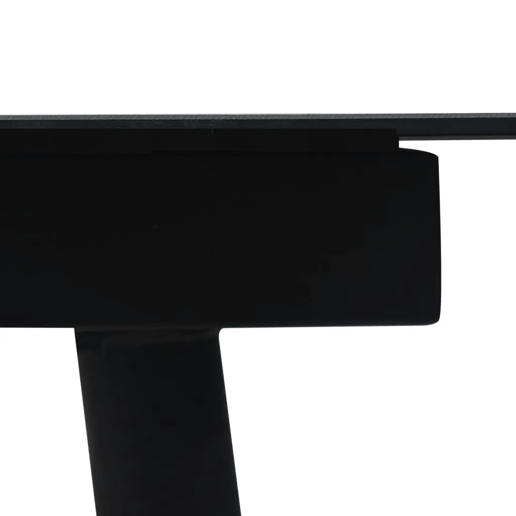 Garden Dining Table Black 150x80x74 cm Steel and Glass 312158