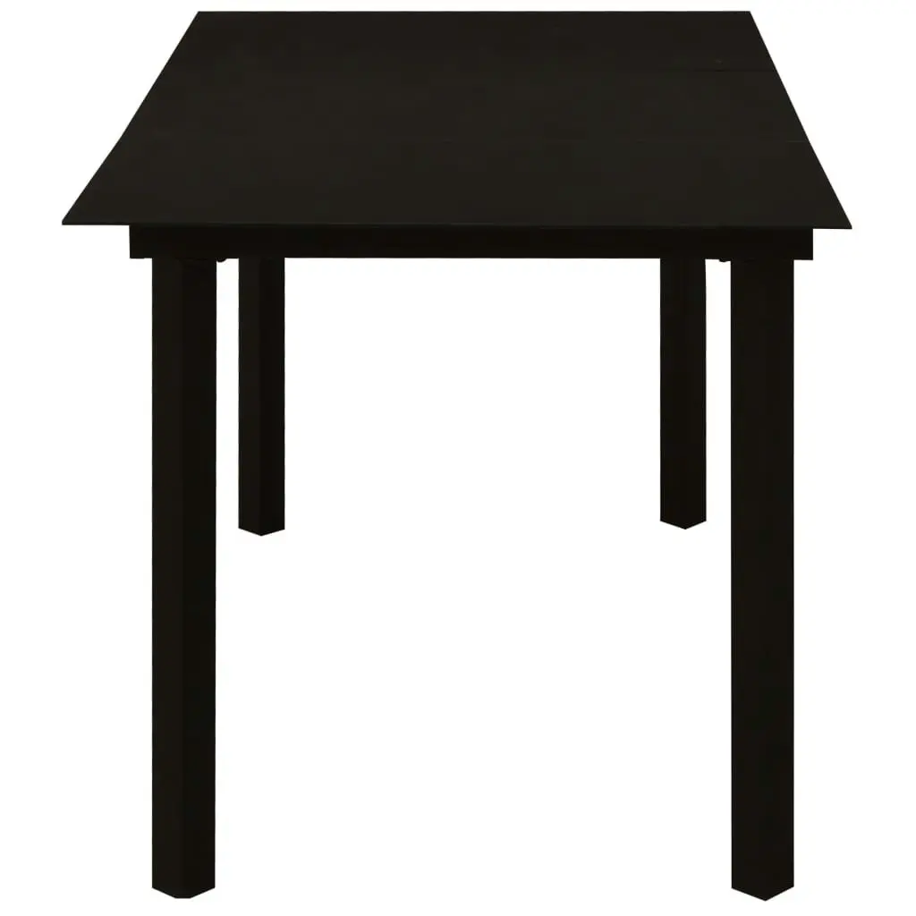 Garden Dining Table Black 150x80x74 cm Steel and Glass 312162