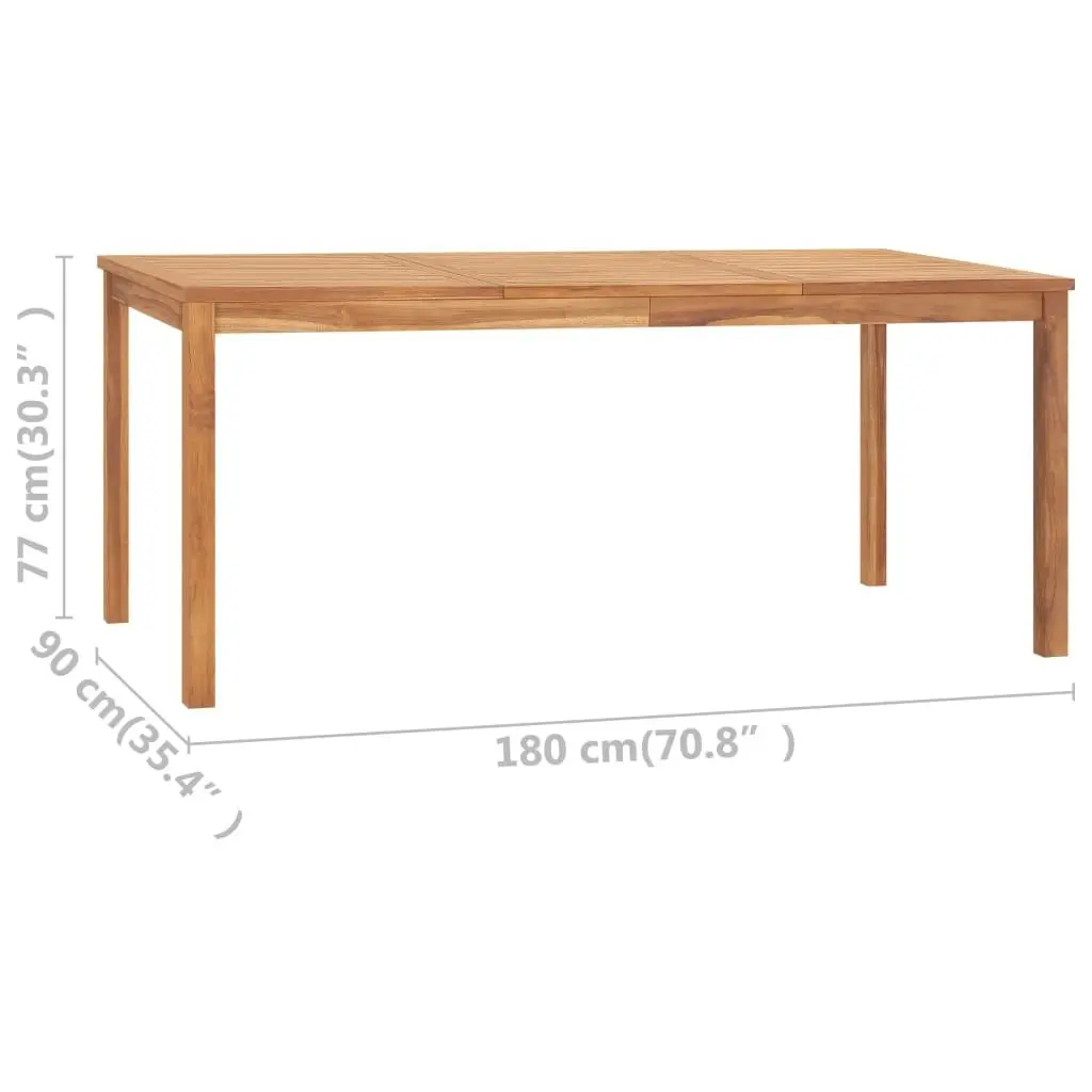 Garden Dining Table 180x90x77 cm Solid Teak Wood 315621