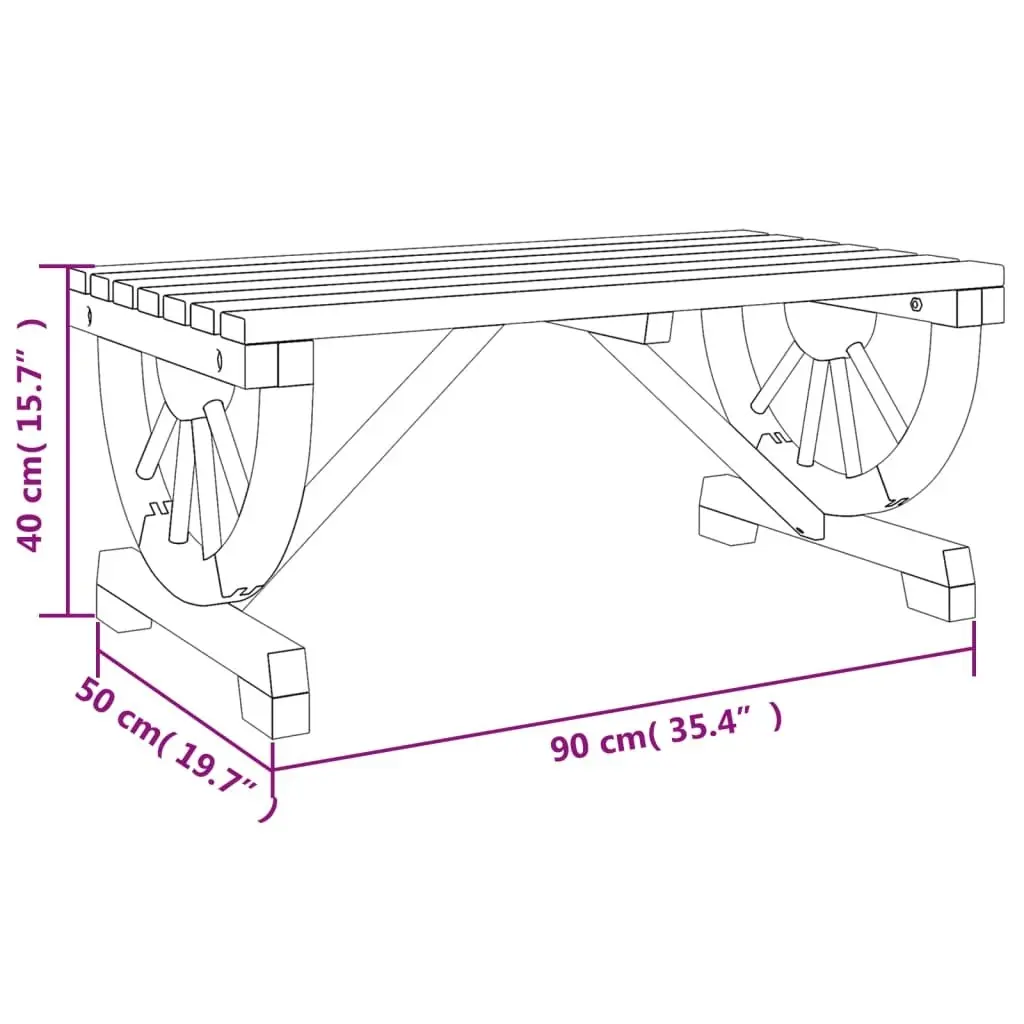 Garden Coffee Table 90x50x40 cm Solid Wood Fir 365108