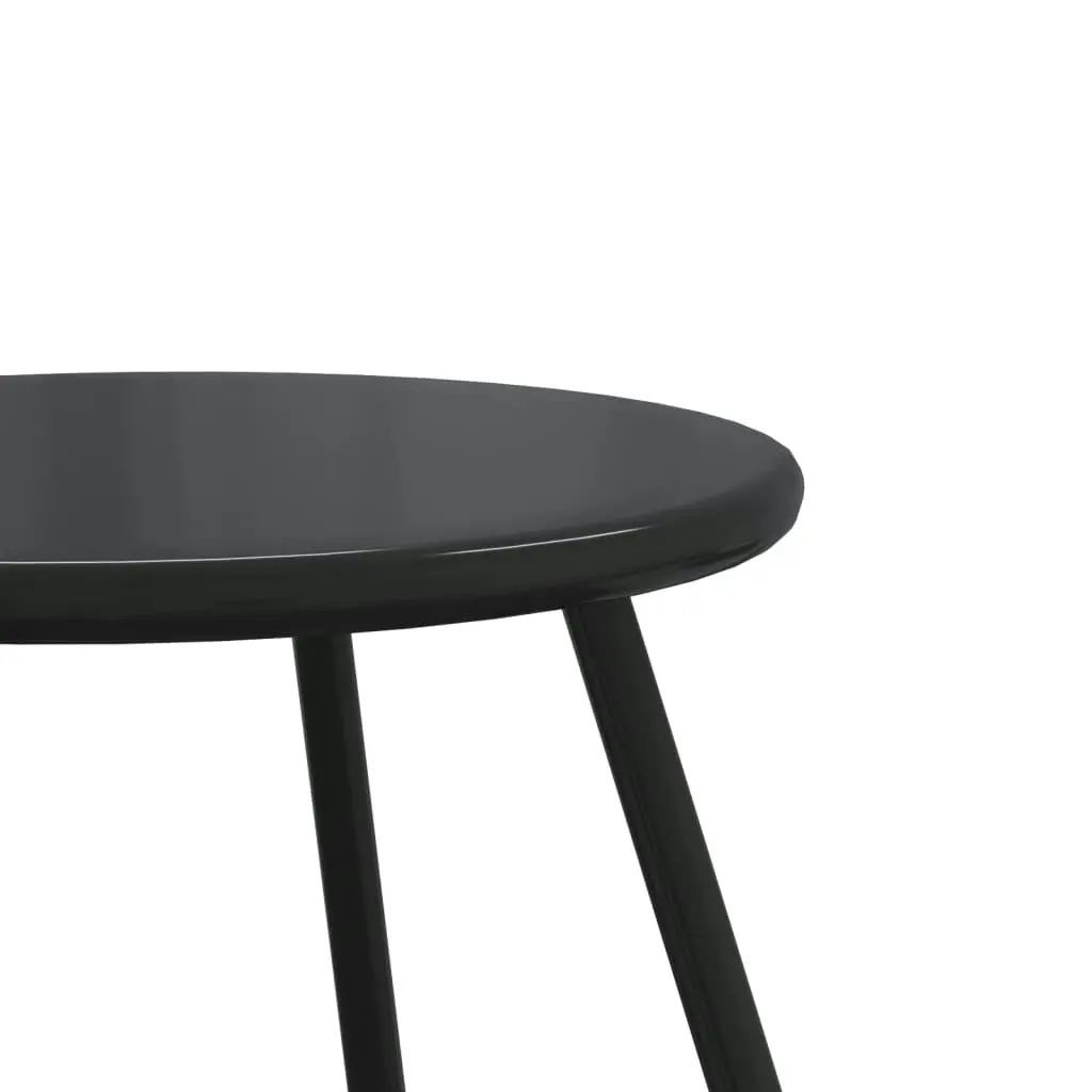 Garden Coffee Tables 2 pcs Round Black Powder-coated Steel 4008112