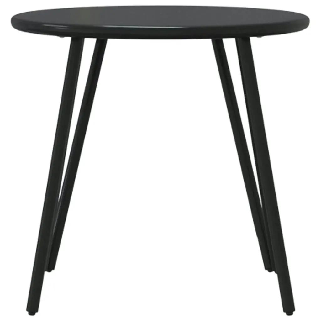 Garden Coffee Tables 2 pcs Round Black Powder-coated Steel 4008112