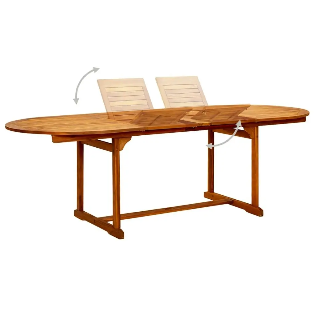 Garden Dining Table (160-240)x100x75 cm Solid Acacia Wood 316565