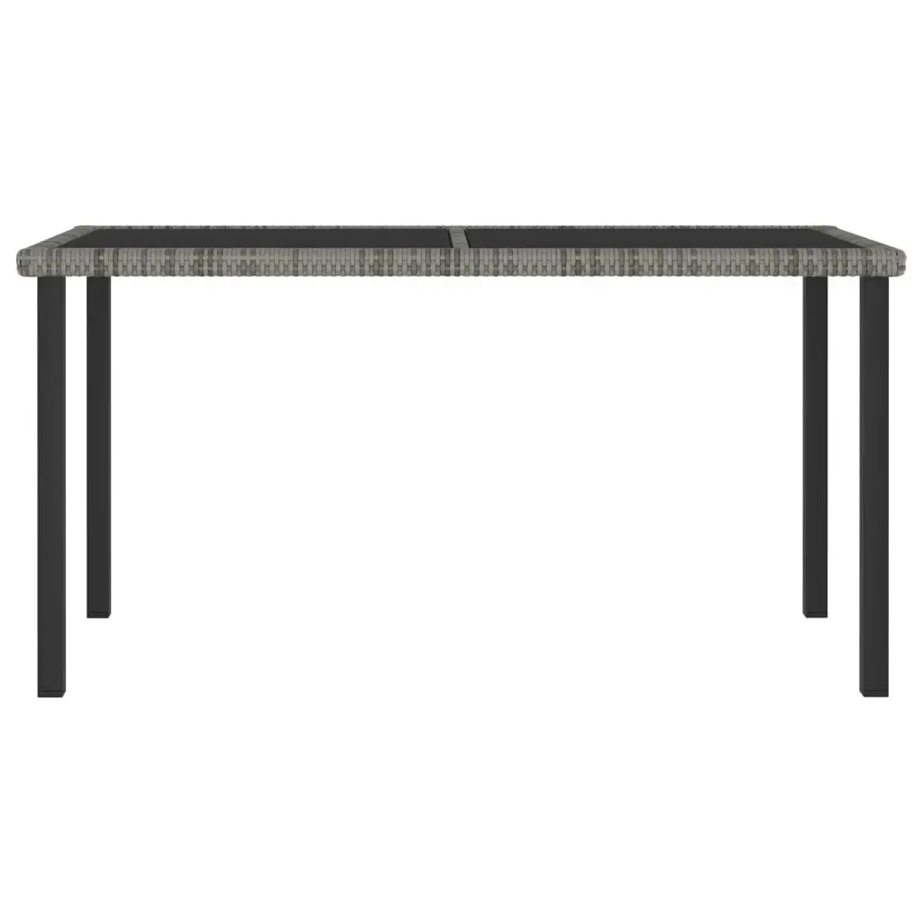 Garden Dining Table Grey 140x70x73 cm Poly Rattan 315118