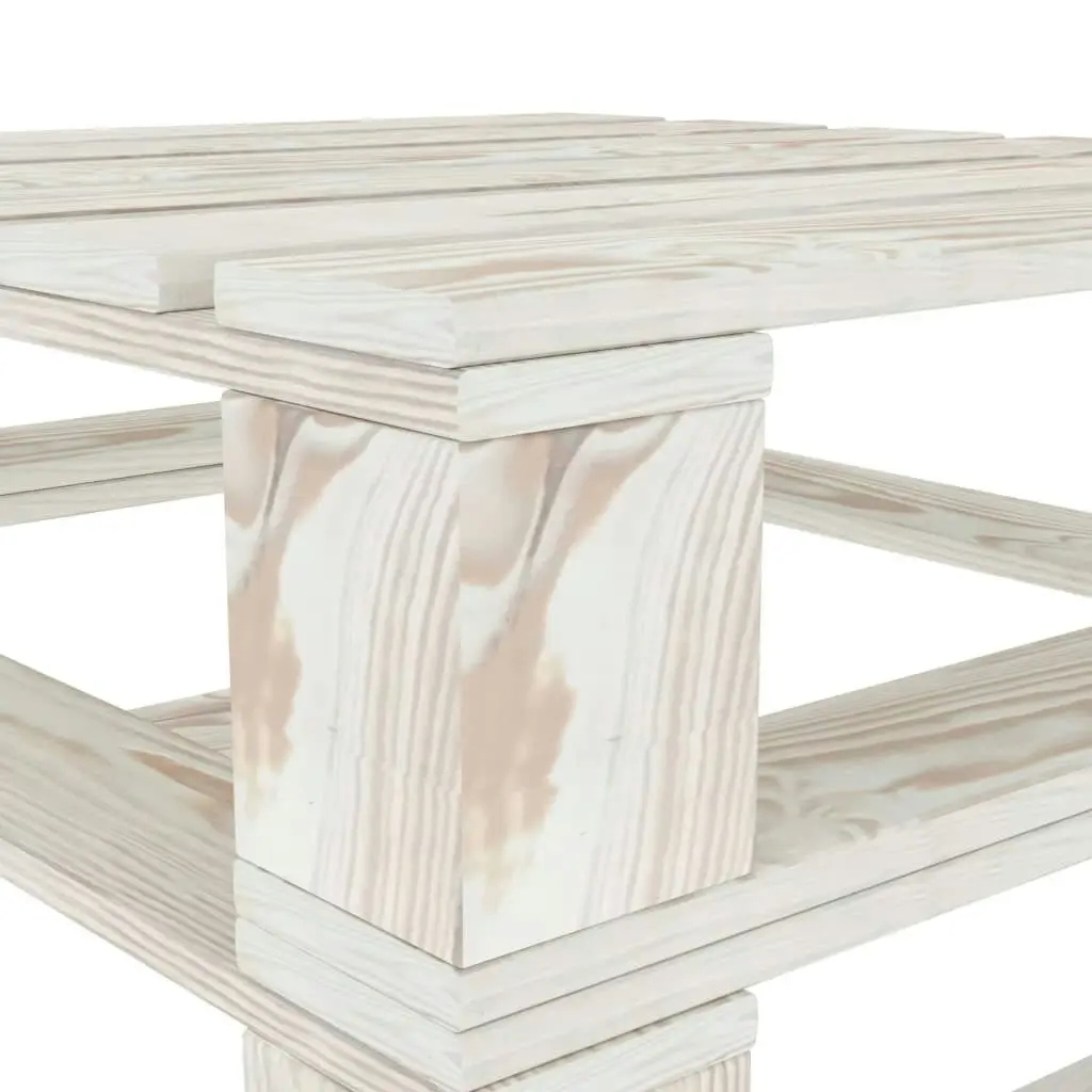 Garden Pallet Table White Wood 313572