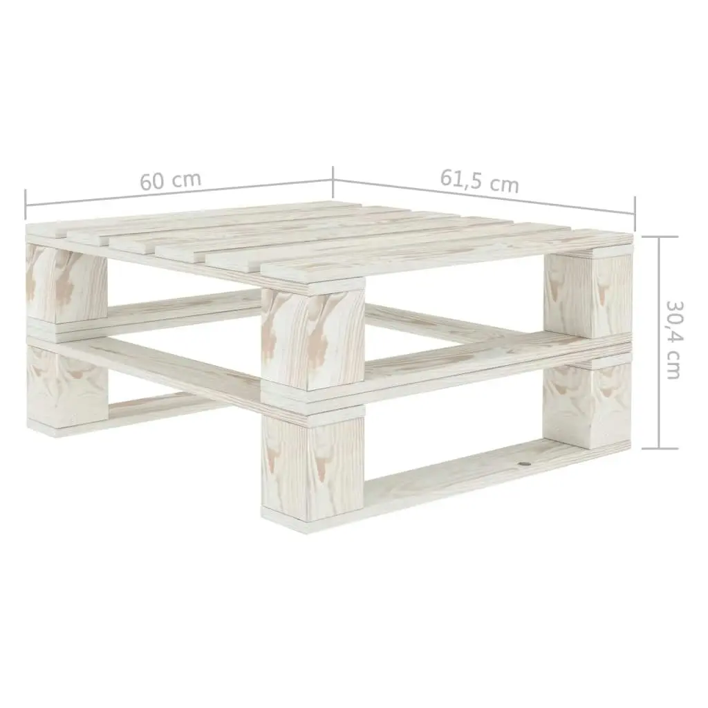 Garden Pallet Table White Wood 313572