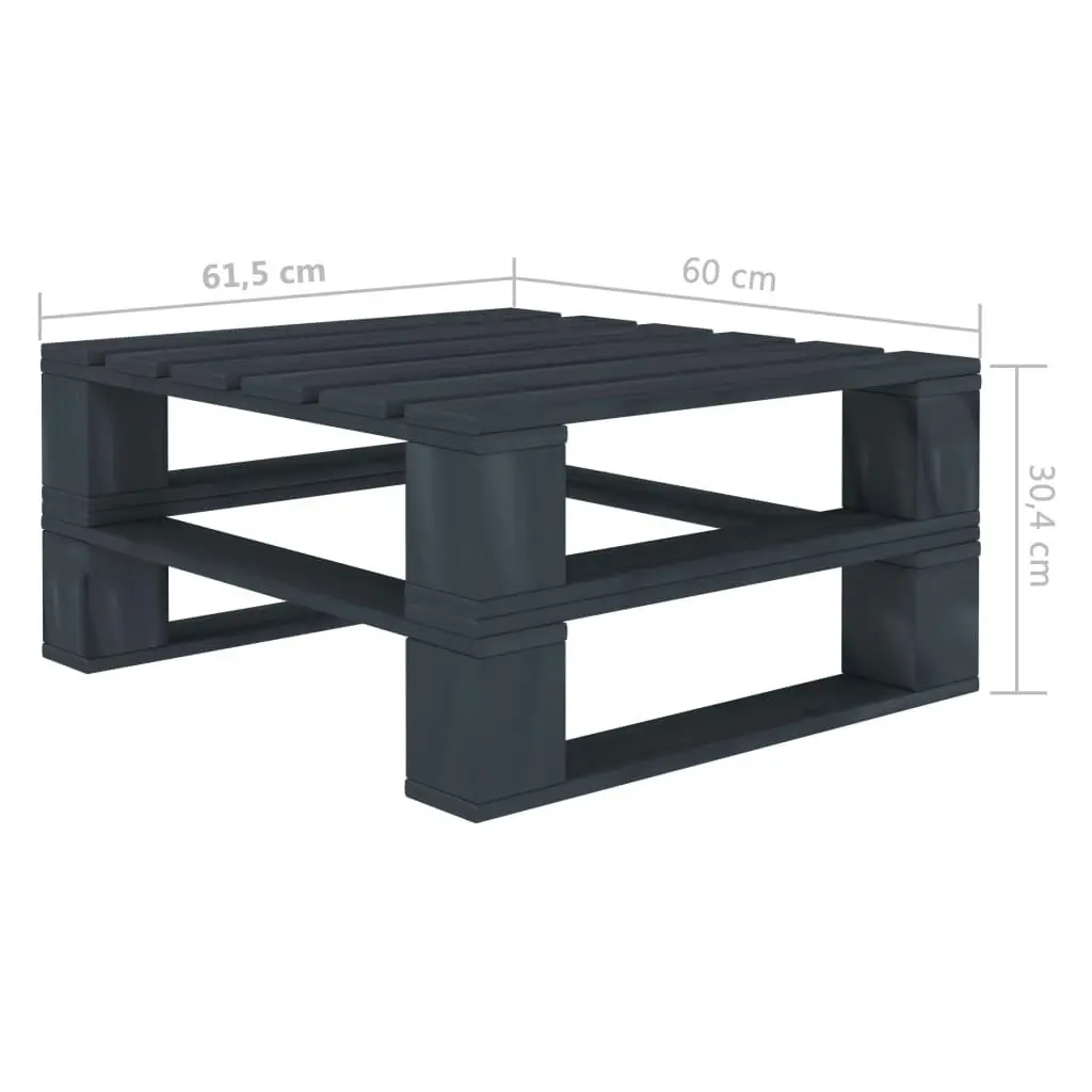 Garden Pallet Tables 2 pcs Grey Wood 313578