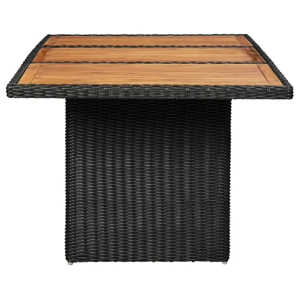 Garden Dining Table Black 200x100x74 cm Poly Rattan 310144