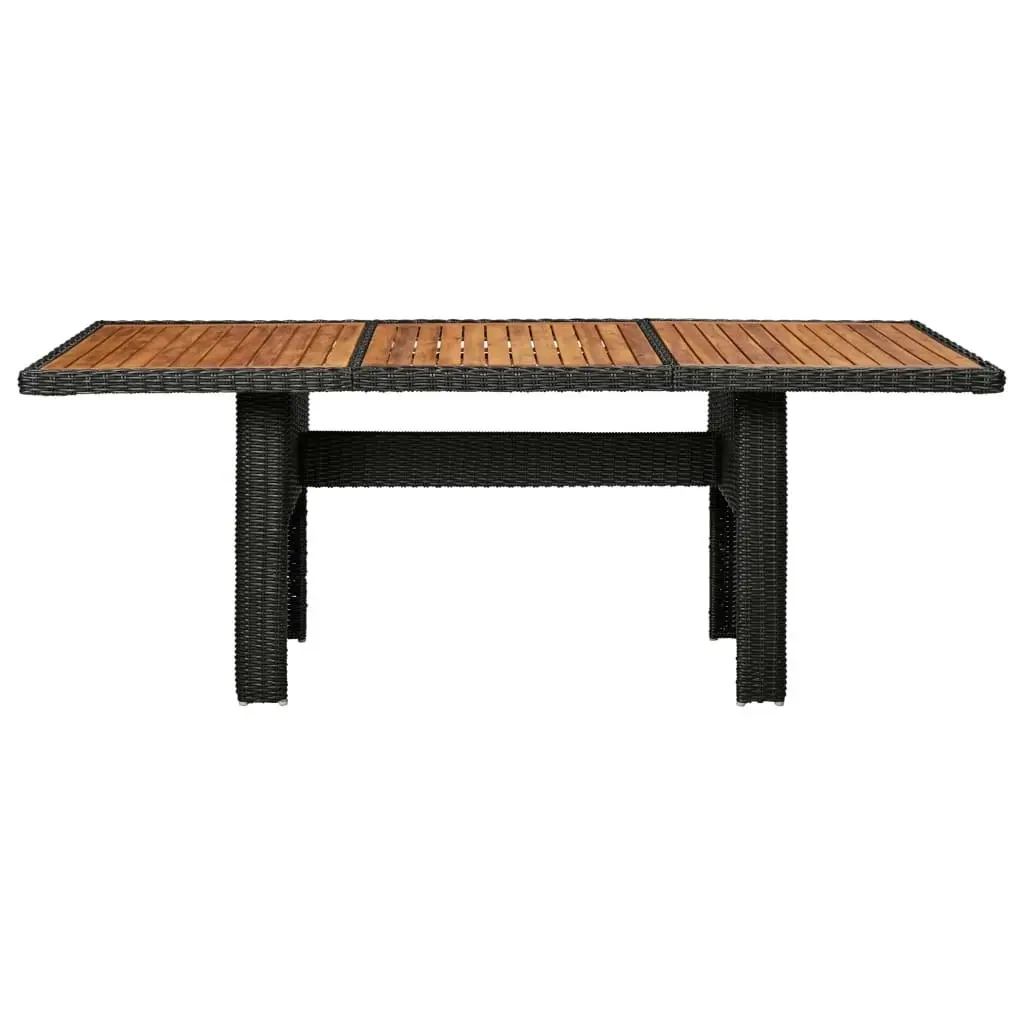 Garden Dining Table Black 200x100x74 cm Poly Rattan 310144