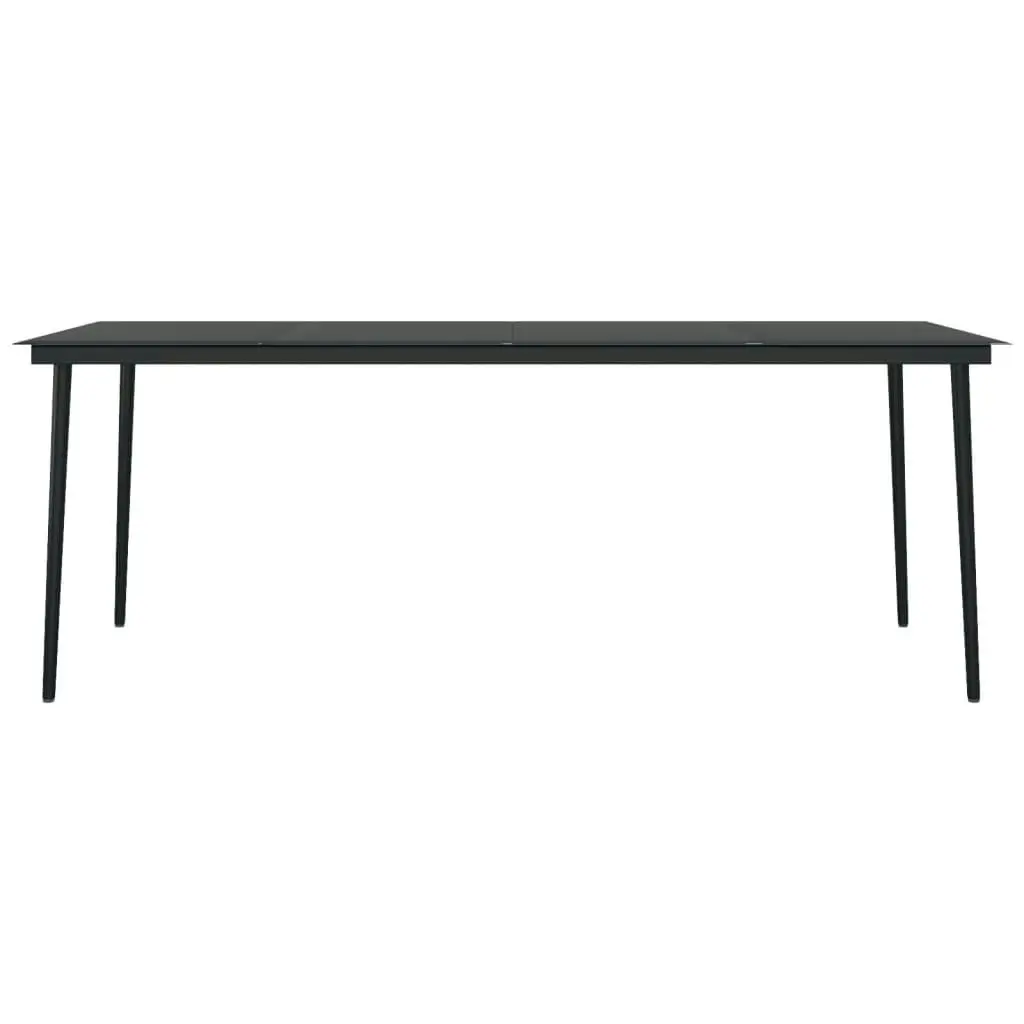 Garden Dining Table Black 200x100x74 cm Steel and Glass 3100108