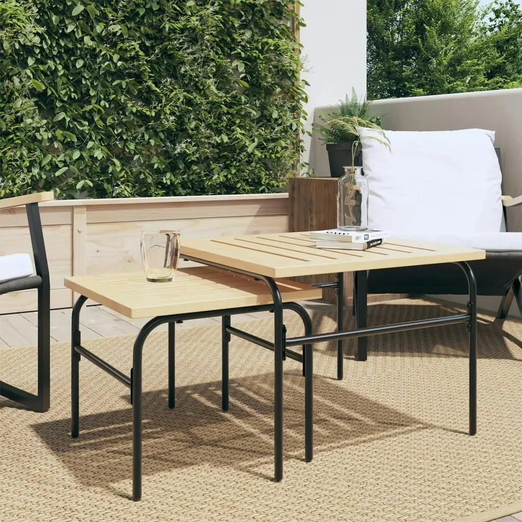 Garden Nest of Coffee Tables 2 pcs Brown and Black Steel 4009307