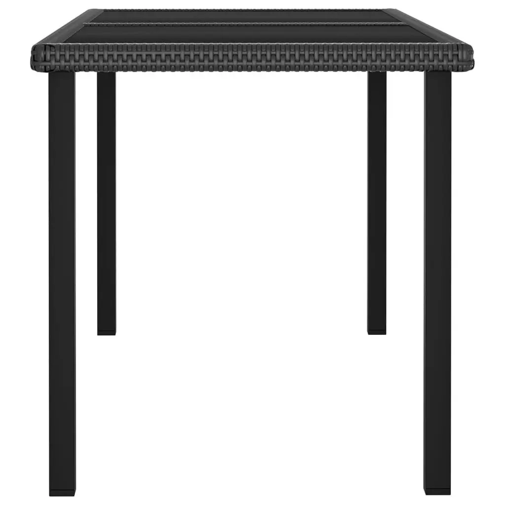 Garden Dining Table Black 140x70x73 cm Poly Rattan 315115