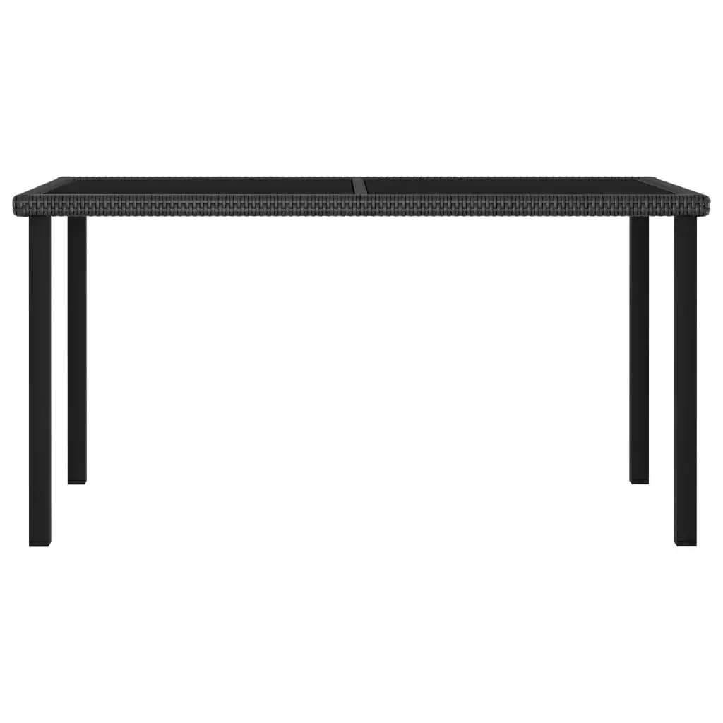 Garden Dining Table Black 140x70x73 cm Poly Rattan 315115