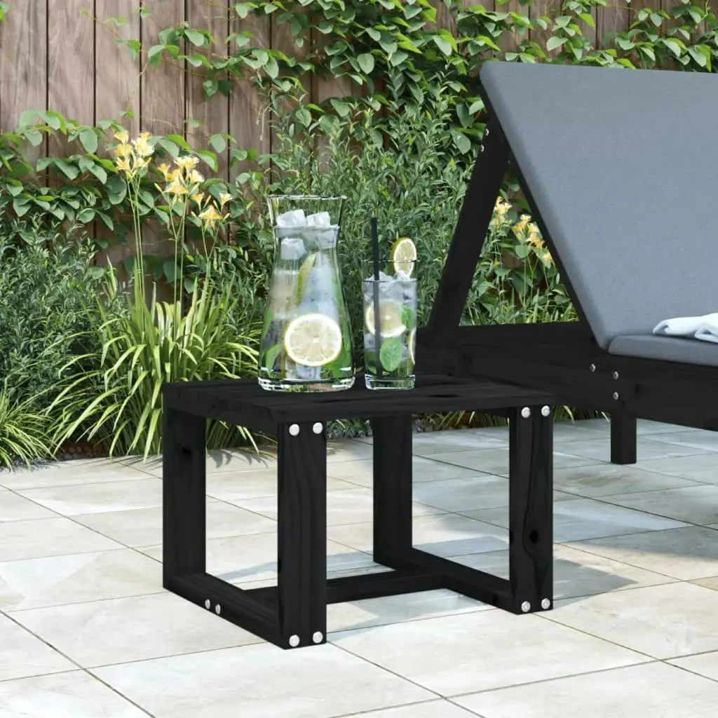 Garden Side Table Black 40x38x28.5 cm Solid Wood Pine 825083