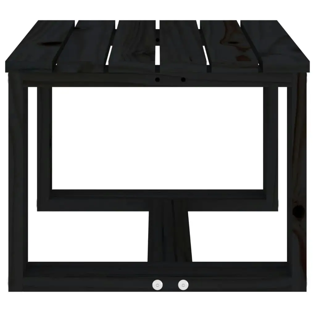 Garden Side Table Black 40x38x28.5 cm Solid Wood Pine 825083