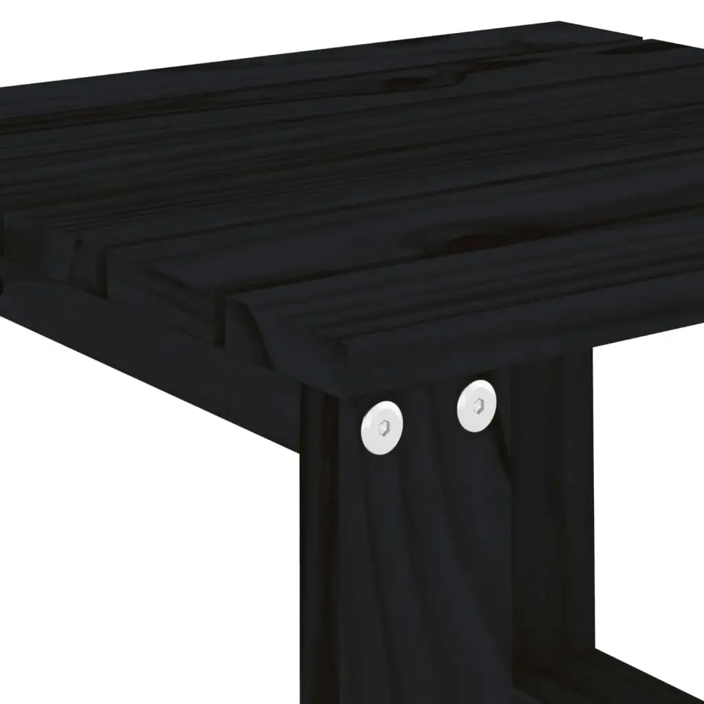 Garden Side Table Black 40x38x28.5 cm Solid Wood Pine 825083