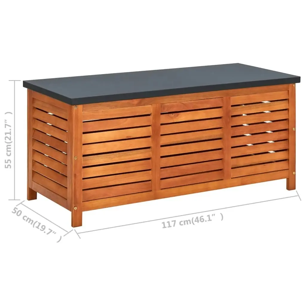 Garden Storage Box 117x50x55 cm Solid Eucalyptus Wood 315272