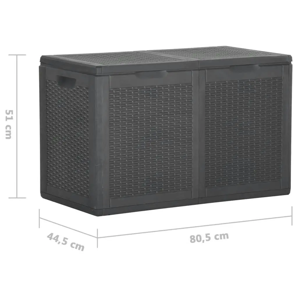 Garden Storage Box 180L Black PP Rattan 151228