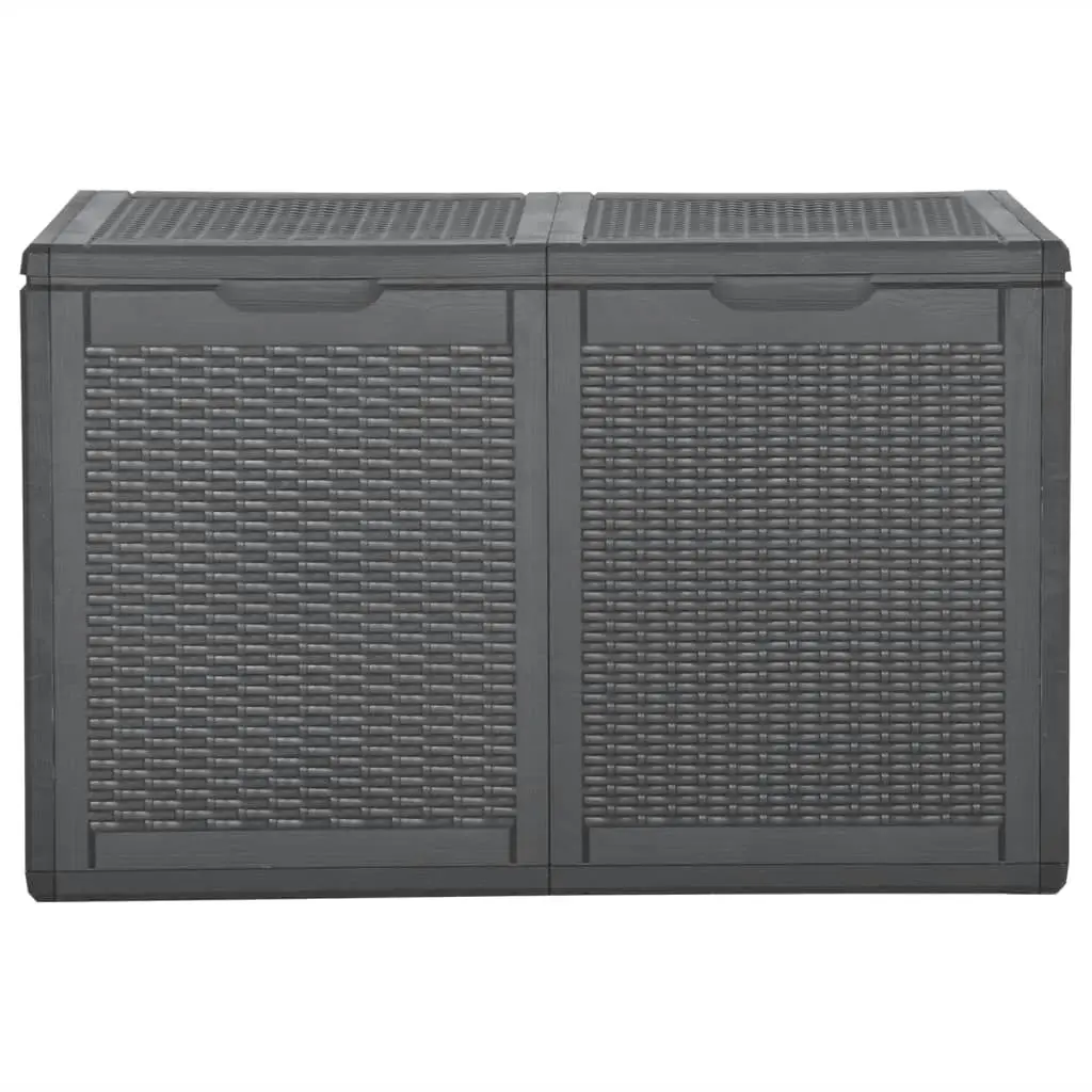 Garden Storage Box 180L Black PP Rattan 151228