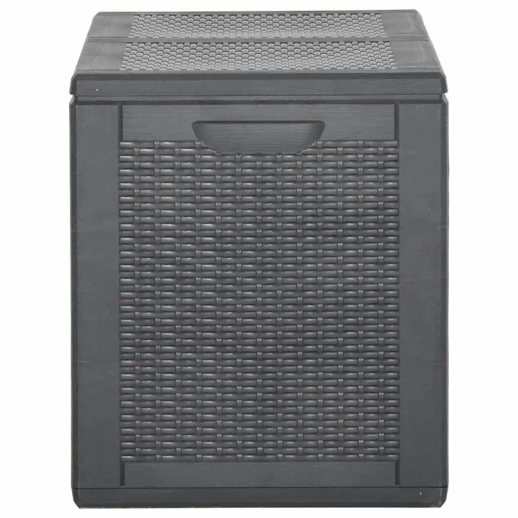 Garden Storage Box 180L Black PP Rattan 151228